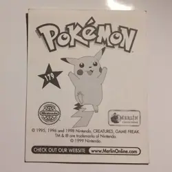 Pokemon - Charmeleon - Topps Merlin Sticker - Series 1 - #179/240 - 1999 - Image 2