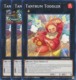 Yugioh! 3x Tantrum Toddler LEDE-EN046 Common 1st Ed NM - Image 1