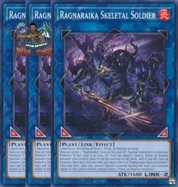 Yugioh! 3x Ragnaraika Skeletal Soldier LEDE-EN047 Common 1st Ed NM - Image 1