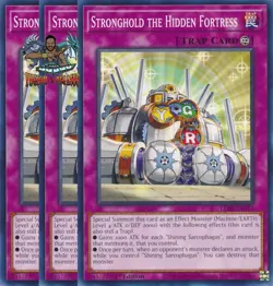 Yugioh! 3x Stronghold the Hidden Fortress LEDE-EN071 Common 1st Ed NM - Image 1
