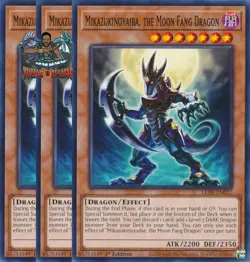 Yugioh! 3x Mikazukinoyaiba the Moon Fang Dragon LEDE-EN027 Common 1st Ed NM - Image 1