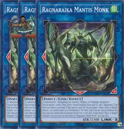 Yugioh! 3x Ragnaraika Mantis Monk LEDE-EN048 Common 1st Ed NM - Image 1