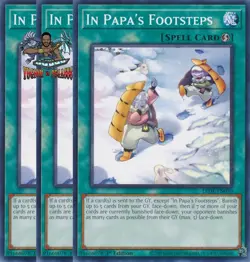 Yugioh! 3x In Papa's Footsteps LEDE-EN070 Common 1st Ed NM - Image 1