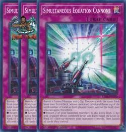Yugioh! 3x Simultaneous Equation Cannons LEDE-EN080 Common 1st Ed NM - Image 1
