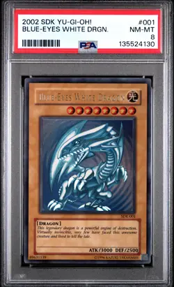 Blue Eyes White Dragon SDK-001 Ultra Rare Unlimited Yugioh PSA 8 *130 - Image 1
