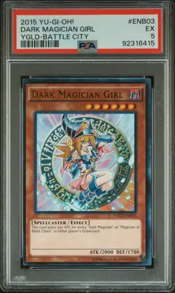 2015 YU-GI-OH! YUGI'S LEGEND DECK: BATTLE CITY #ENB03 DARK MAGICIAN GIRL PSA 5 - Image 1