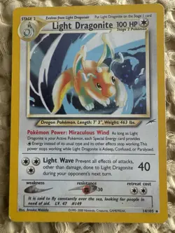 Pokemon Card - Light Dragonite Holo 14/105 - Neo Destiny - Eng - Image 1