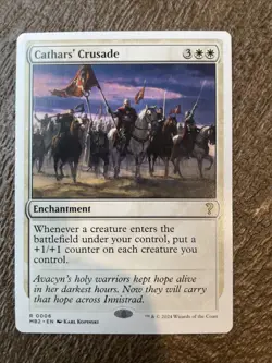 1x MTG Cathars' Crusade (White Border) - MB2 Rare NM Free Shipping - Image 1