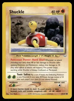 Shuckle LP 51/64 Neo Revelation Pokemon Card - Image 1