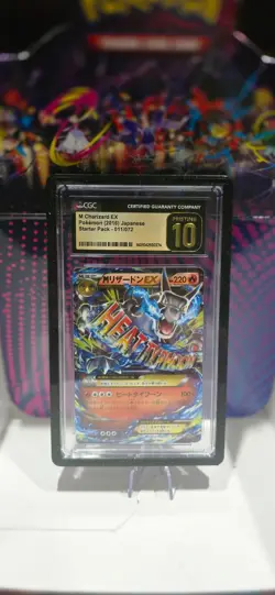 2016 Pokemon Japanese XY Starter Pack #11 M Charizard EX CGC 10 PRISTINE POP 20 - Image 1