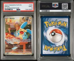 PSA 9 🔥Pokemon TCG Minun 194/182 Paradox Rift Holo - Image 3