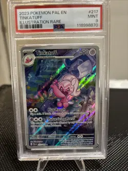 2023 Pokemon Paldea Evolved Tinkatuff #217 PSA 9 Illustration Rare - Image 1