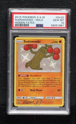 Shiny - Sudowoodo Pokemon Sun & Moon Hidden Fates Vault PSA 10 GEM MT - Image 1