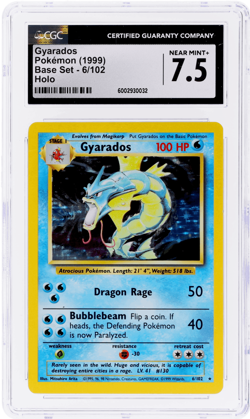 1999 Pokemon Base Set Gyarados Holo #6 CGC 7.5 - Image 1