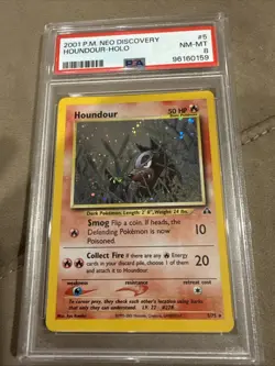 Pokemon TCG Houndour 5/75 Holo Rare Card PSA 8 NM-MT 2001 Neo Discovery - Image 1