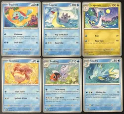 6 Card Lot of 151 Squirtle, Lapras, Dragonair, Seaking & More Pokemon TCG - Image 1
