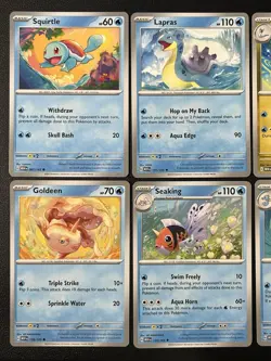 6 Card Lot of 151 Squirtle, Lapras, Dragonair, Seaking & More Pokemon TCG - Image 2