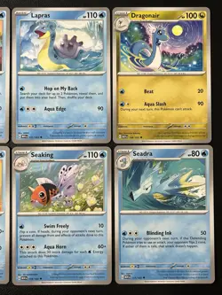 6 Card Lot of 151 Squirtle, Lapras, Dragonair, Seaking & More Pokemon TCG - Image 3