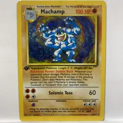 Machamp 1st Edition Holo Rare Pokemon Card - 8/102 Base Set - HP Condition (2) - Image 1
