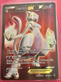 Pokemon Mewtwo-EX TCG Full Art Ultra Rare Holo Card Breakthrough 158/162 - Image 1