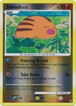 Swinub - 77/100 - Common - Reverse Holo DMG, English Pokemon Stormfront - Image 1