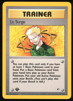 Pokemon 2000 1st Ed Gym Heroes - Lt. Surge - Rare - 101 - Image 1
