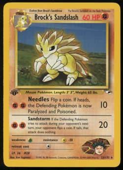 Pokemon 2000 1st Ed Gym Heroes - Brock's Sandslash - Rare - 23 - Image 1
