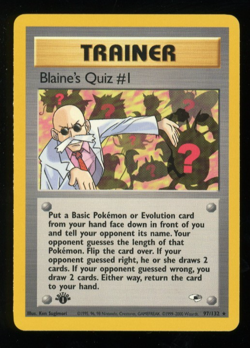 Pokemon 2000 1st Ed Gym Heroes - Blaine's Quiz - Rare - 97 - Image 1
