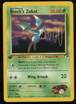 Pokemon 2000 1st Ed Gym Heroes - Brock's Zubat - Rare - 24 - Image 1