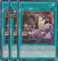 Yugioh! 3x Dragonmaid Hospitality RA03-EN068 Ultimate Rare 1st Ed NM - Image 1