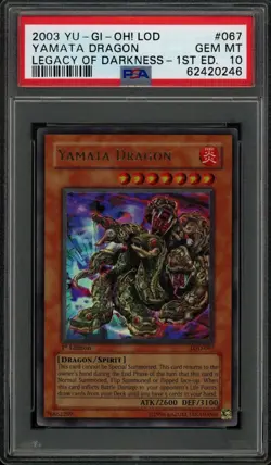 YU-GI-OH! YAMATA DRAGON LEGACY OF DARKNESS 1ST EDITION LOD 2003 PSA 10 - Image 1