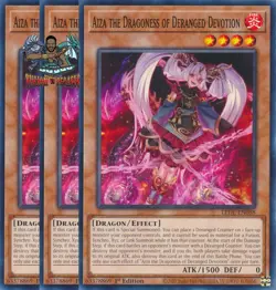 Yugioh! 3x Aiza the Dragoness of Deranged Devotion LEDE-EN088 Common 1st Ed NM - Image 1