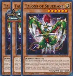 Yugioh! 3x Talons of Shurilane LEDE-EN028 Common 1st Ed NM - Image 1