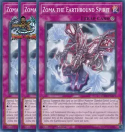 Yugioh! 3x Zoma the Earthbound Spirit LEDE-EN079 Common 1st Ed NM - Image 1