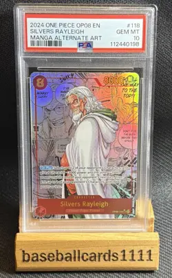 Bandai One Piece CCG Silvers Rayleigh OP08-118 Two Legends Manga Alt PSA 10 P1 - Image 1