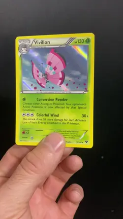 Pokemon Card Vivillon 17/146 Meadow Holo Rare XY Base Set Pink Version VLP - Image 2