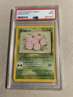 1999 Pokemon Jungle Exeggcute Card 52/64 PSA 9 - Image 1