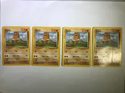 1999 POKEMON DIGLETT 47/102 , LOT OF FOUR CARDS, Fighting common Base Set - Image 2