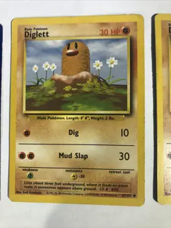 1999 POKEMON DIGLETT 47/102 , LOT OF FOUR CARDS, Fighting common Base Set - Image 5