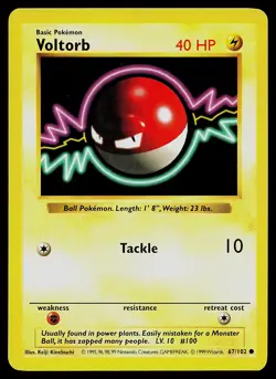 Pokemon Card - Voltorb Base Set (Shadowless) 67/102 Common - Image 1