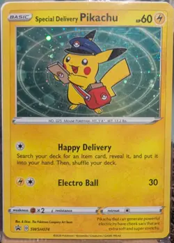 Special Delivery Pikachu SWSH074 Holo Promo Card SEALED - Image 1