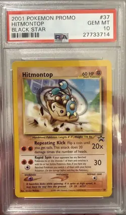PSA 10 Hitmontop Black Star Promo Pokemon League 2001 Pokemon Card #37 - Image 1