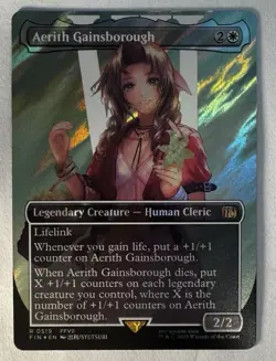 Aerith Gainsborough (Borderless) (Surge Foil) Final Fantasy Foil - Image 1