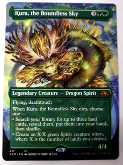 MTG Kamigawa Neon Dynasty - Kura, the Boundless Sky - Borderless Mythic - 411 NM - Image 1