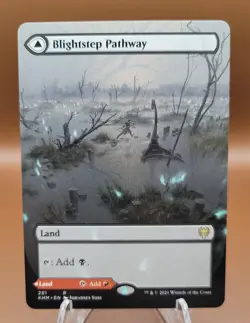 BORDERLESS Blightstep Pathway x1 MTG Kaldheim Magic Light Play LP English - Image 1