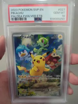 2023 POKEMON SVP BLACK STAR PROMO PALDEA EVOLVED ETB PIKACHU 027 PSA 10 - Image 1
