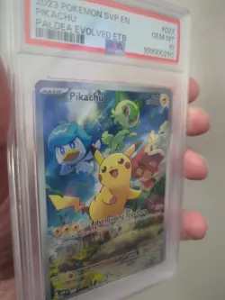 2023 POKEMON SVP BLACK STAR PROMO PALDEA EVOLVED ETB PIKACHU 027 PSA 10 - Image 4