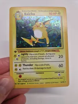 1st Edition Raichu 14/102 Base Set Holo Pokemon (PRXY Fan Display) - Image 2