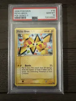Pokemon 2006 Pop Series 3 #16 Pichu Bros. PSA 10 - Image 1
