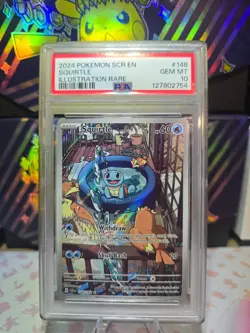 2024 POKEMON SCR EN-STELLAR CROWN ILLUSTRATION RARE #148 SQUIRTLE PSA 10 - Image 1